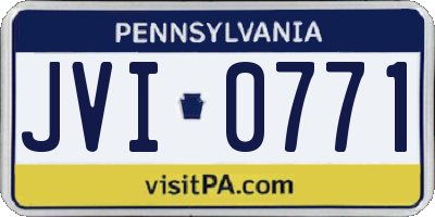 PA license plate JVI0771