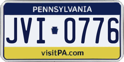 PA license plate JVI0776