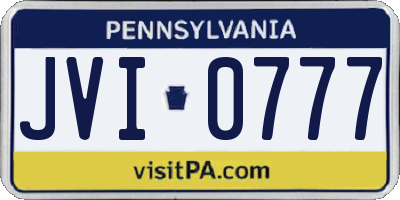 PA license plate JVI0777