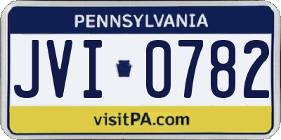 PA license plate JVI0782