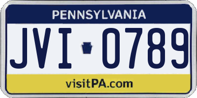 PA license plate JVI0789