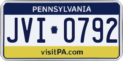 PA license plate JVI0792