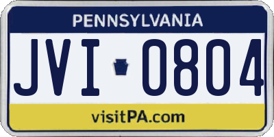 PA license plate JVI0804