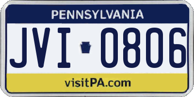 PA license plate JVI0806