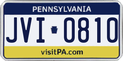PA license plate JVI0810