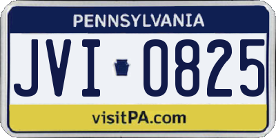 PA license plate JVI0825