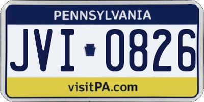 PA license plate JVI0826