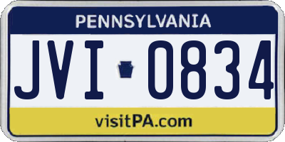 PA license plate JVI0834