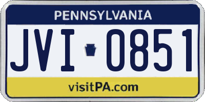 PA license plate JVI0851