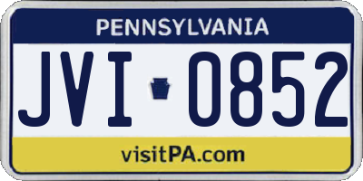 PA license plate JVI0852