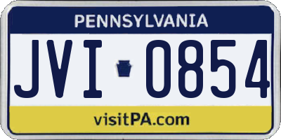PA license plate JVI0854
