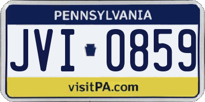 PA license plate JVI0859