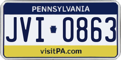 PA license plate JVI0863