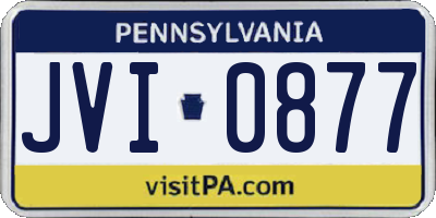 PA license plate JVI0877