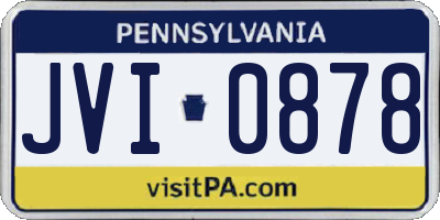 PA license plate JVI0878