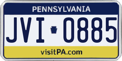 PA license plate JVI0885