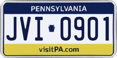 PA license plate JVI0901
