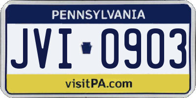 PA license plate JVI0903