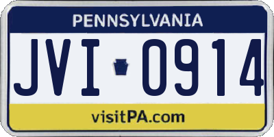 PA license plate JVI0914