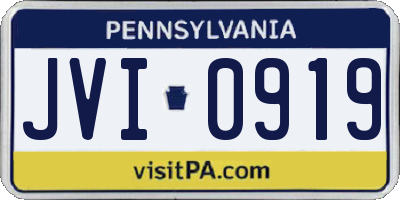 PA license plate JVI0919
