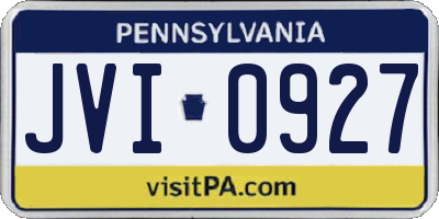 PA license plate JVI0927