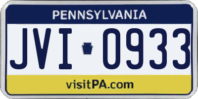 PA license plate JVI0933