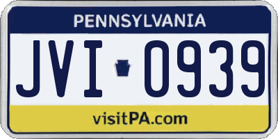 PA license plate JVI0939