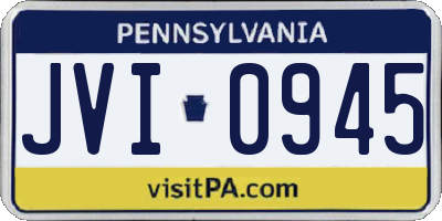 PA license plate JVI0945