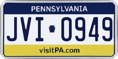 PA license plate JVI0949