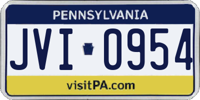 PA license plate JVI0954