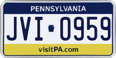 PA license plate JVI0959