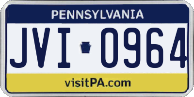 PA license plate JVI0964