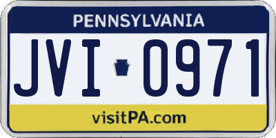 PA license plate JVI0971