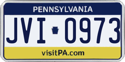 PA license plate JVI0973