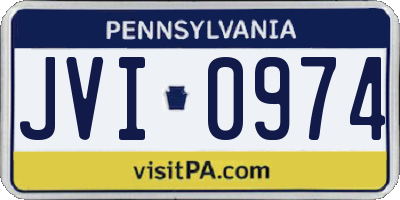 PA license plate JVI0974