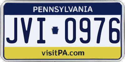 PA license plate JVI0976