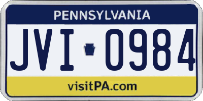 PA license plate JVI0984