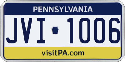 PA license plate JVI1006
