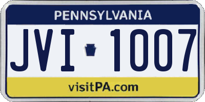 PA license plate JVI1007