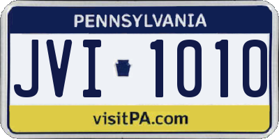 PA license plate JVI1010