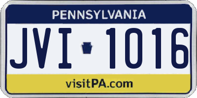 PA license plate JVI1016