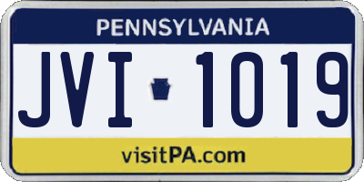 PA license plate JVI1019