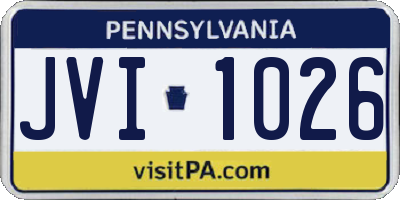 PA license plate JVI1026