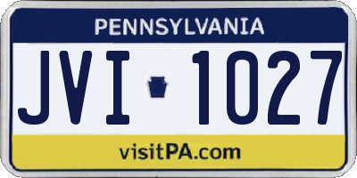 PA license plate JVI1027