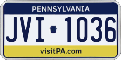 PA license plate JVI1036