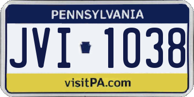 PA license plate JVI1038