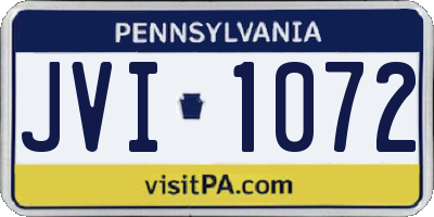 PA license plate JVI1072