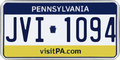 PA license plate JVI1094