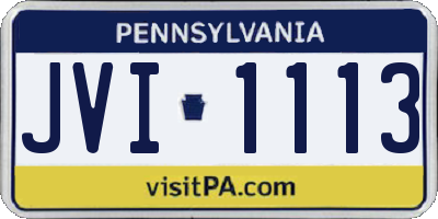 PA license plate JVI1113