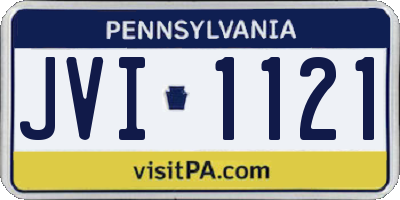 PA license plate JVI1121
